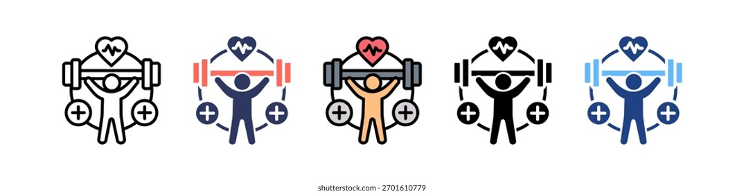 Fitness und Wellness Symbol mehrere Vektorgrafiken
