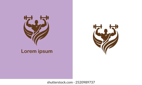  Fitness Wellness Physical health Conditioning unique logo design illustration