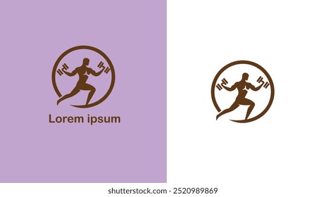  Fitness Wellness Physical health Conditioning unique logo design illustration