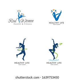 Fitness and wellness vector logo design, Abstract health care logo
