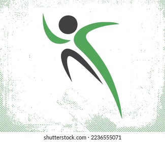 Fitness and wellness vector logo design Body balance Vector Illustration.