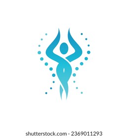 Fitness and wellness vector logo design. Body balance