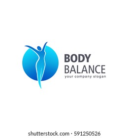 Fitness and wellness vector logo design. Body balance