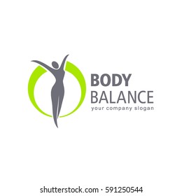 Fitness And Wellness Vector Logo Design. Body Balance