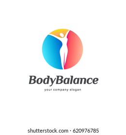 Fitness and wellness vector logo design. Body balance