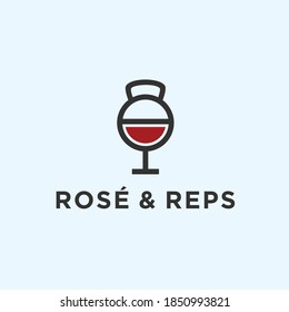 fitness wine logo design vector illustration