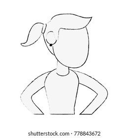 Fitness woman avatar cartoon