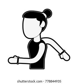 Fitness woman avatar cartoon