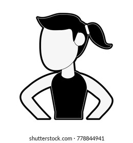 Fitness woman avatar cartoon