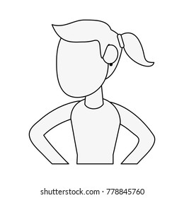 Fitness woman avatar cartoon