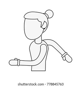 Fitness woman avatar cartoon