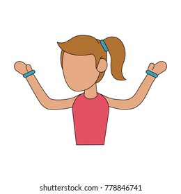 Fitness woman avatar cartoon