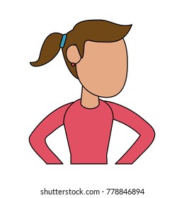 Fitness woman avatar cartoon