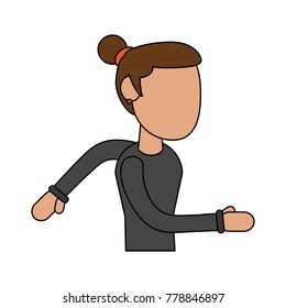 Fitness woman avatar cartoon