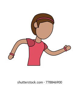 Fitness woman avatar cartoon