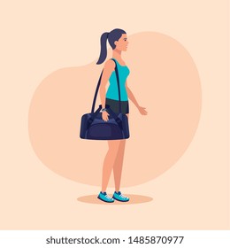fitness woman with bag to practice sport