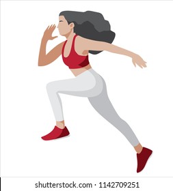 Fitness woman with black curly hair