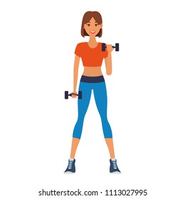 Fitness woman cartoon