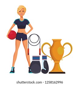 Fitness woman cartoon