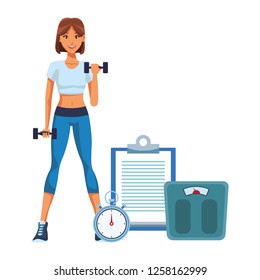 Fitness woman cartoon