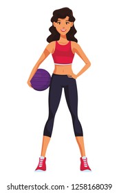 Fitness woman cartoon