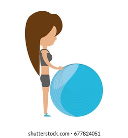 Fitness woman cartoon