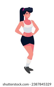 fitness woman character illustration design