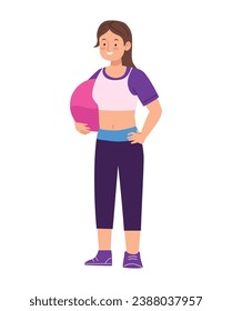 fitness woman character illustration design