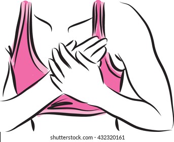 Fitness Woman With Chest Pain Illustration