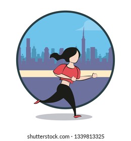 Fitness woman in the city park