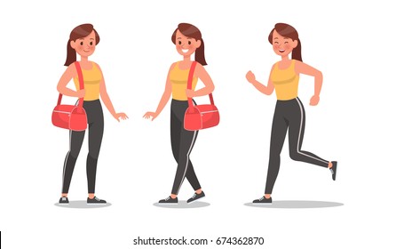 Fitness woman doing exercise character vector design. Healthy lifestyle