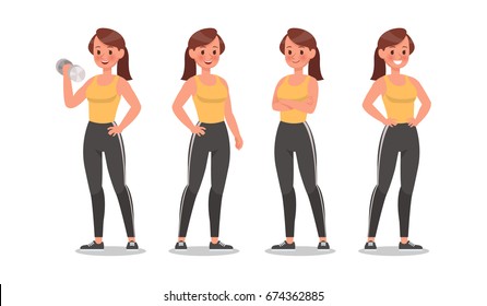 Fitness woman doing exercise character vector design. Healthy lifestyle