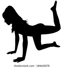 fitness woman doing exercise, vector