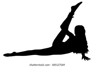 fitness woman doing exercise, vector