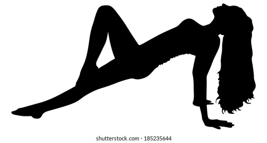 fitness woman doing exercise, vector 