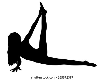 fitness woman doing exercise, vector 