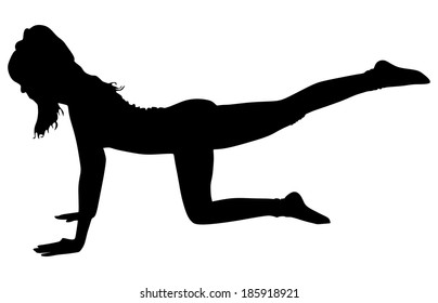 fitness woman doing exercise, vector 