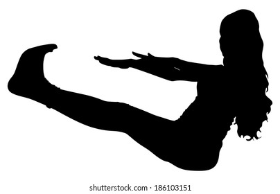 fitness woman doing exercise, vector 
