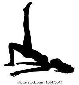 fitness woman doing exercise, vector 