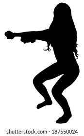 fitness woman doing exercise, vector 