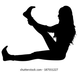 fitness woman doing exercise, vector 