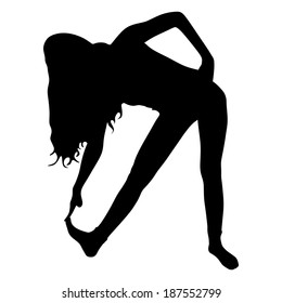 fitness woman doing exercise, vector 