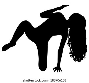 fitness woman doing exercise, vector 