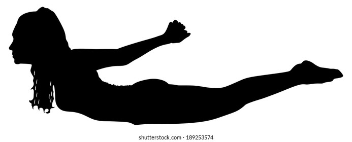 fitness woman doing exercise, vector 
