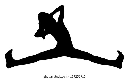 fitness woman doing exercise, vector 