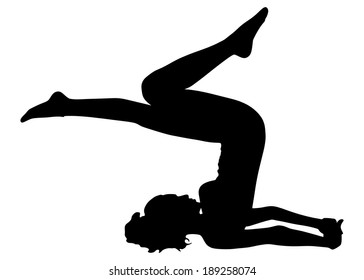 fitness woman doing exercise, vector 