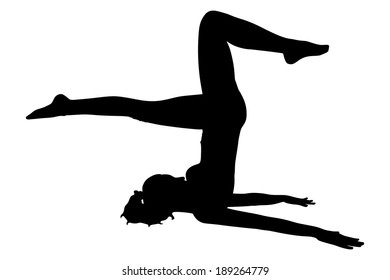 fitness woman doing exercise, vector 