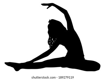 fitness woman doing exercise, vector 
