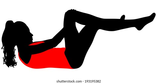 fitness woman doing exercise, vector 