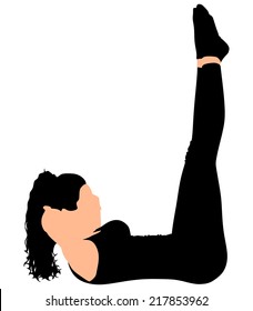 fitness woman doing exercise, vector 